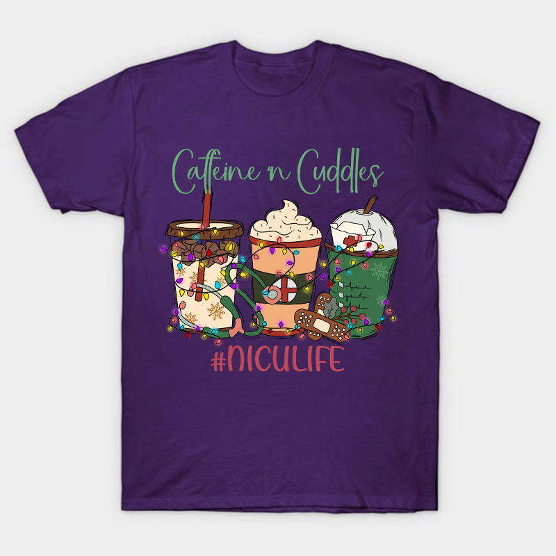 Personalized Caffeine Cuddles Nurse T-Shirt