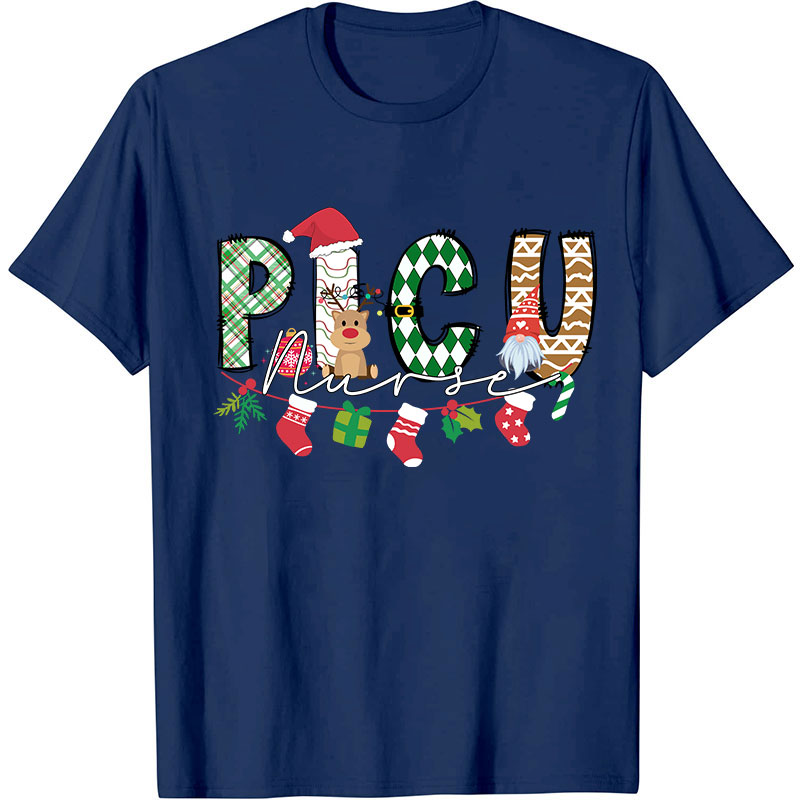 Personalized Cute Christmas Elements Nurse T-Shirt