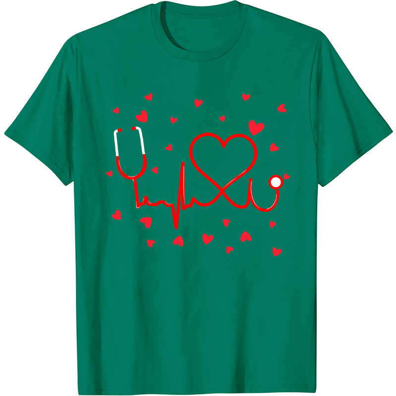 Heart Stethoscope Nursing Medical Nurse T-Shirt