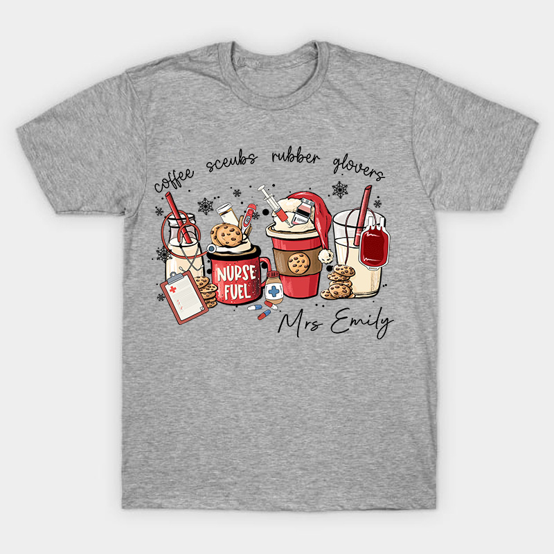 Personalized Name Coffee Glovers Nurse T-Shirt