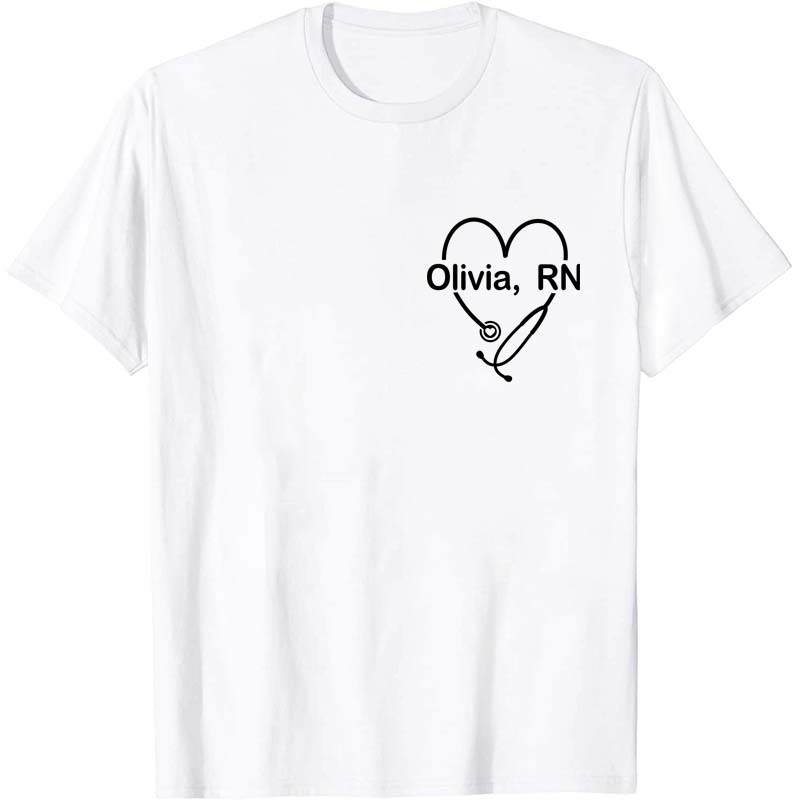 Personalized Department And Name Stethoscope Nurse T-Shirt