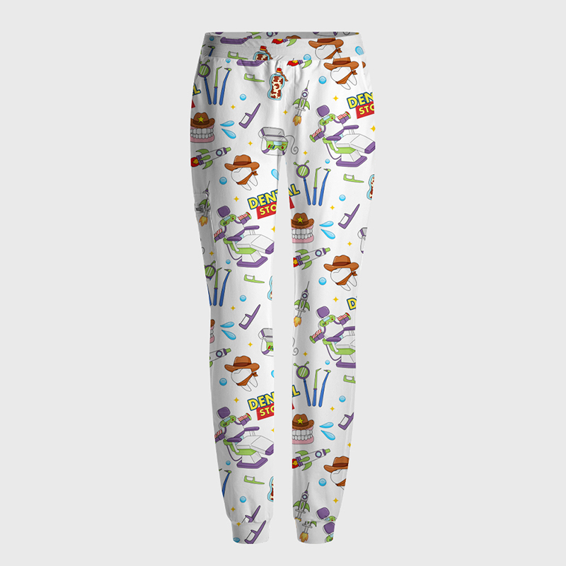 Dental Story All‑Over Print Medical Nurse Antimicrobial Scrubs Sets