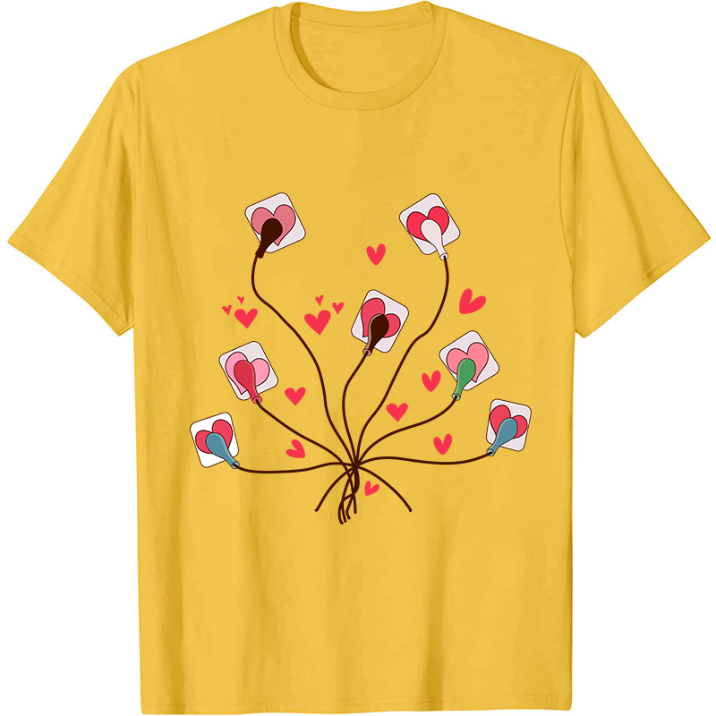 Valentines EKG Leads Cheat Nurse T-Shirt