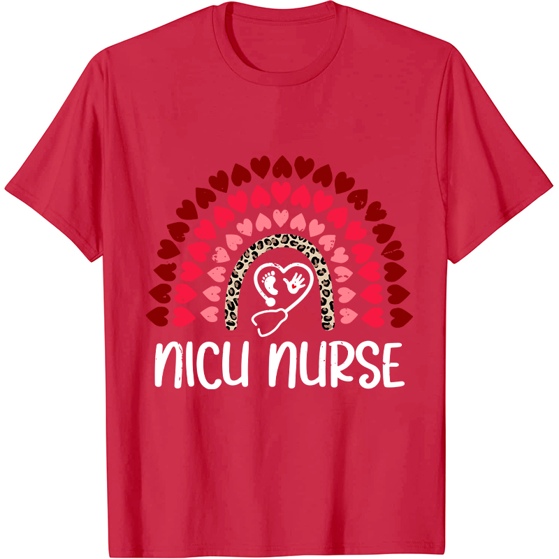 Heart Rainbow Nicu Nurse T-Shirt