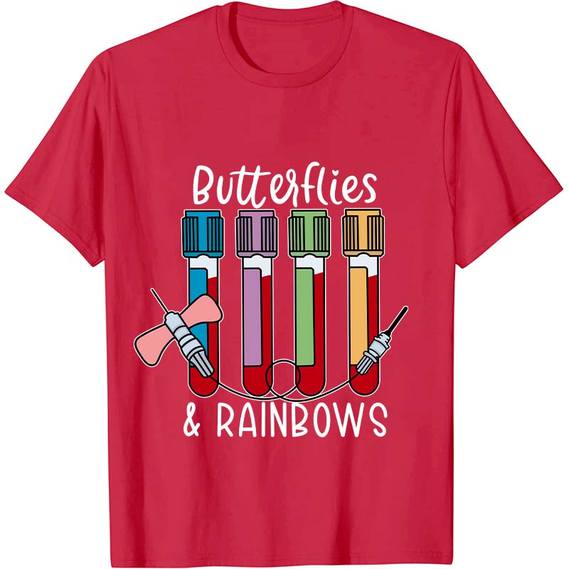 Butterflies And Rainbows Nurse T-Shirt
