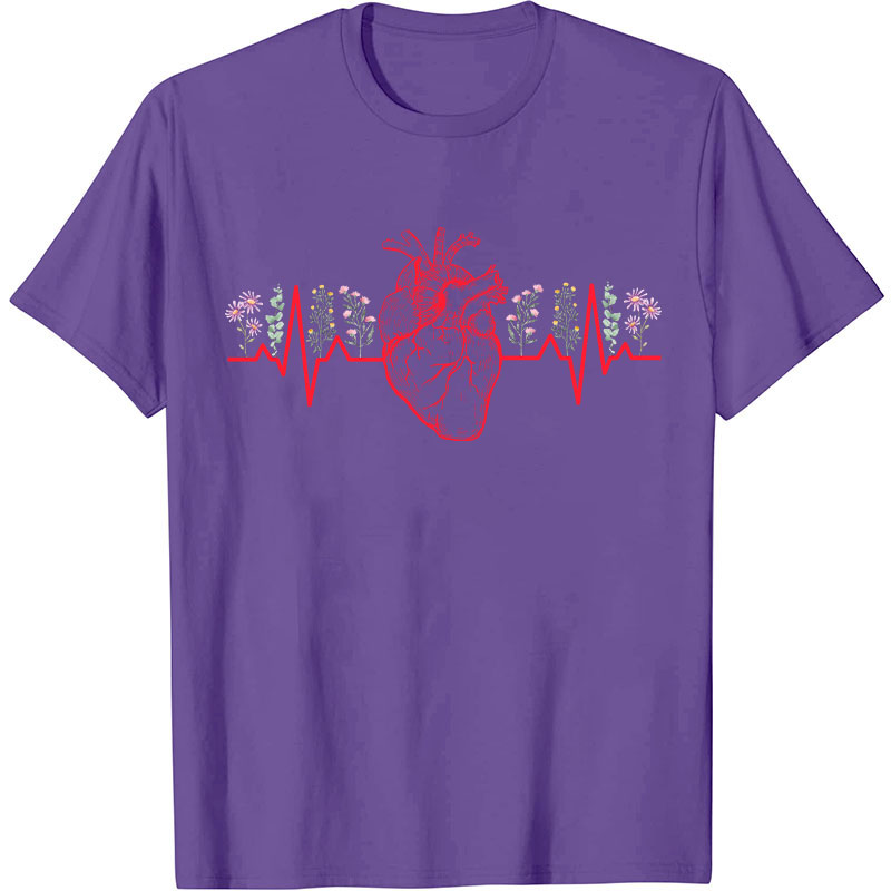Floral Heart Nurse T-Shirt