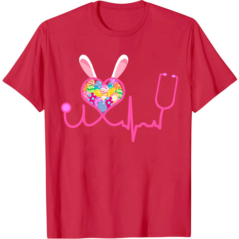 Easter Egg Heartbeat Stethoscope Nurse T-Shirt