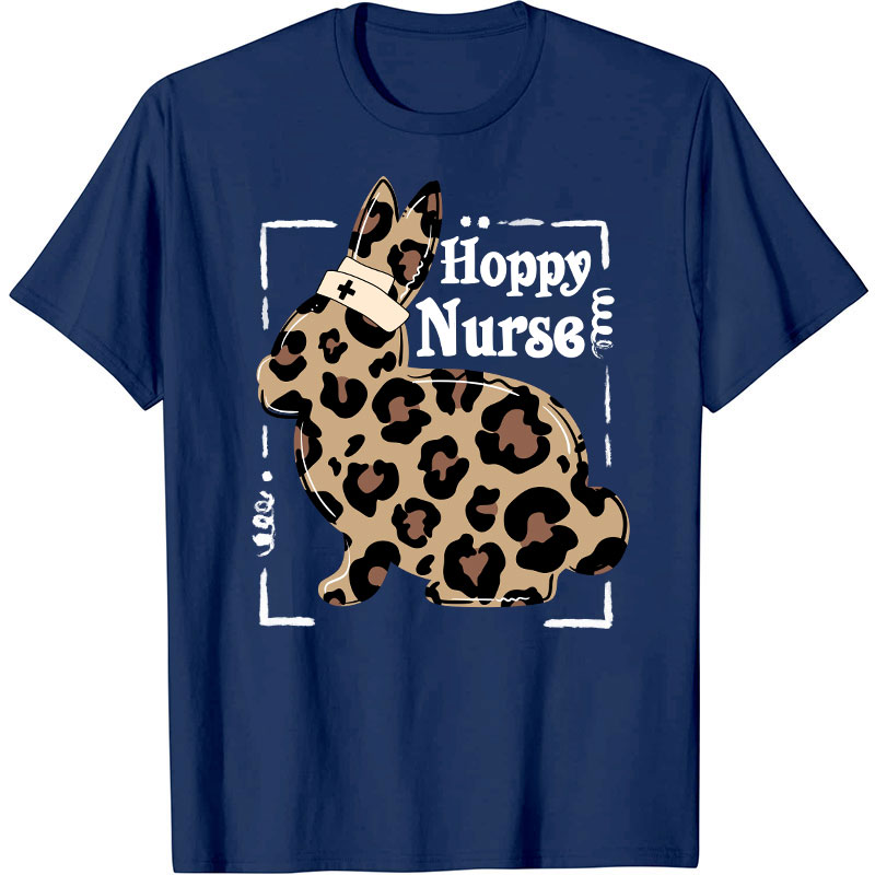 Hoppy Nurse Leopard Print Nurse T-Shirt