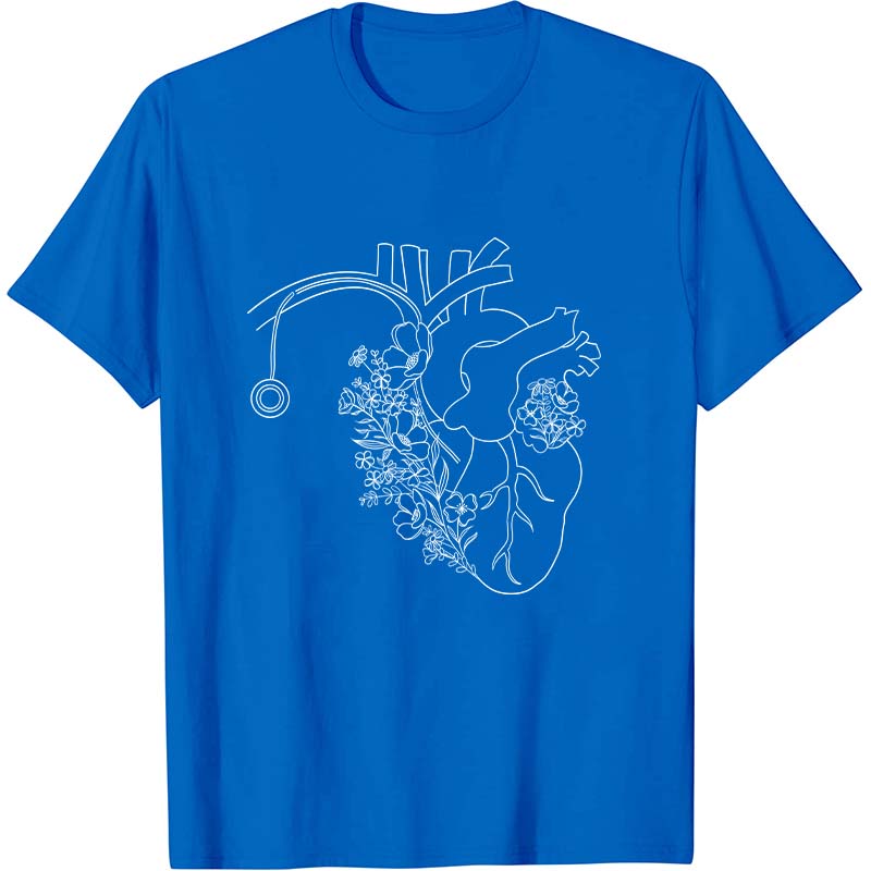 Blooming Flower Heart Nurse T-Shirt