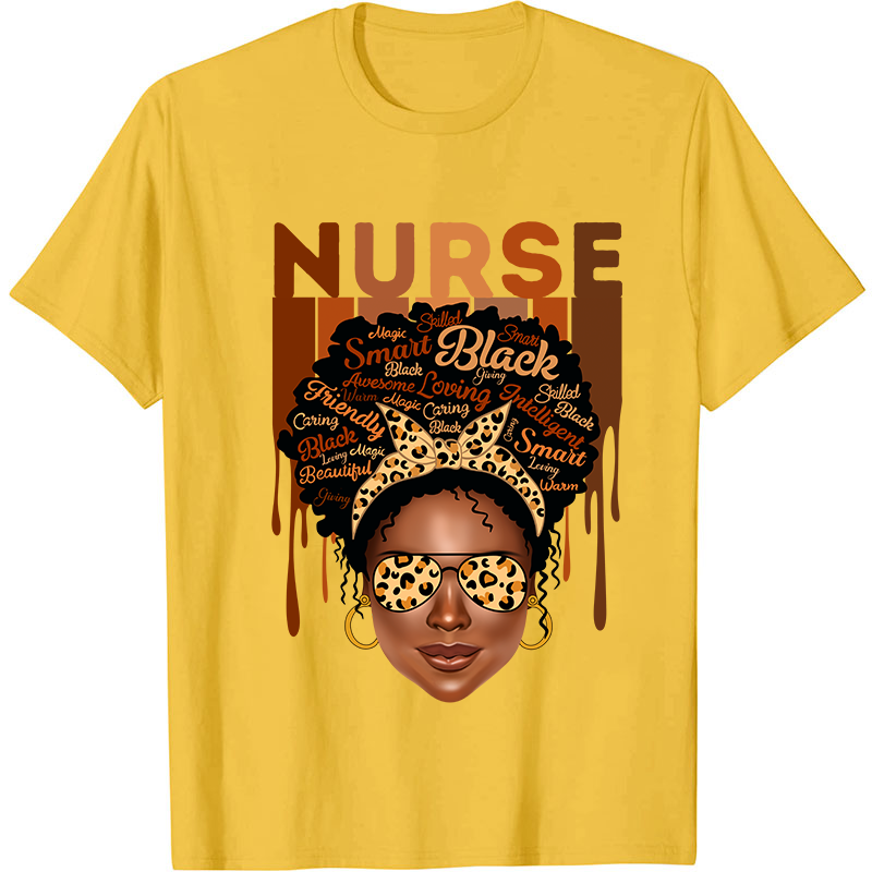 Smart Black Loving Caring Nurse T-Shirt