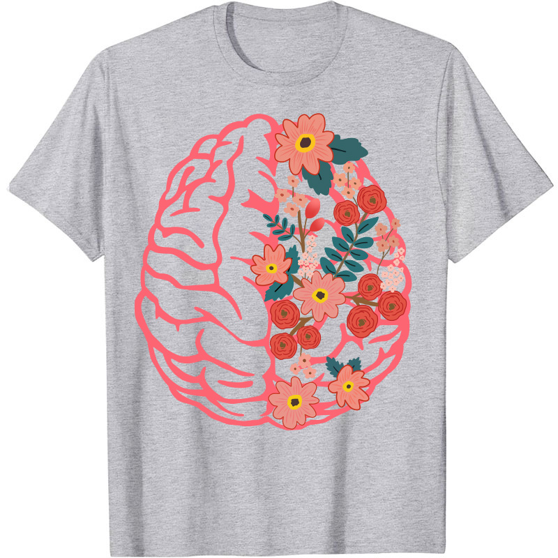 Flower Brain Anatomy Nurse T-Shirt