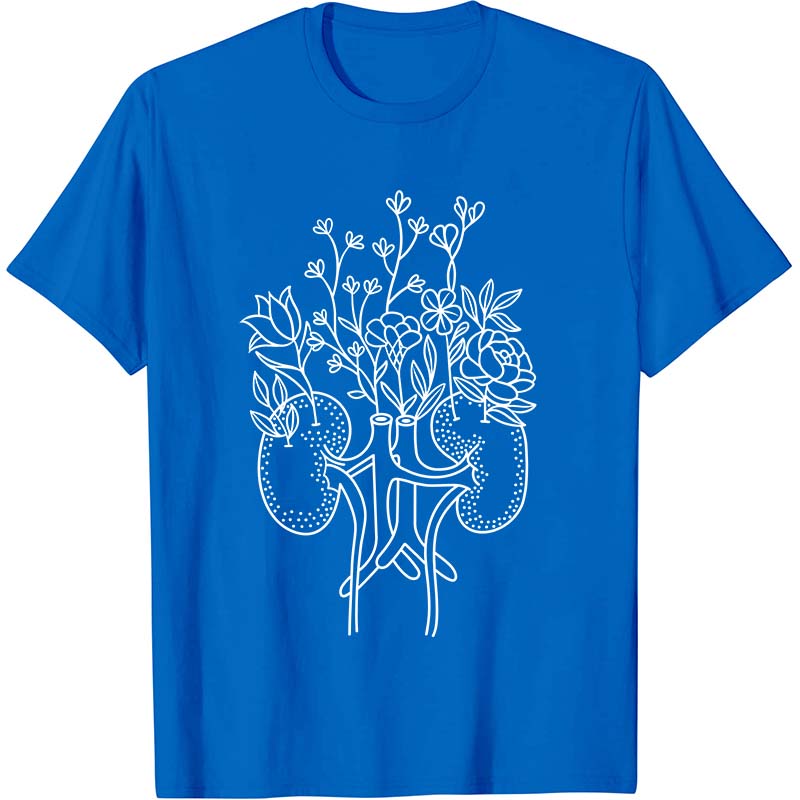 Floral Kidneys Nurse T-Shirt