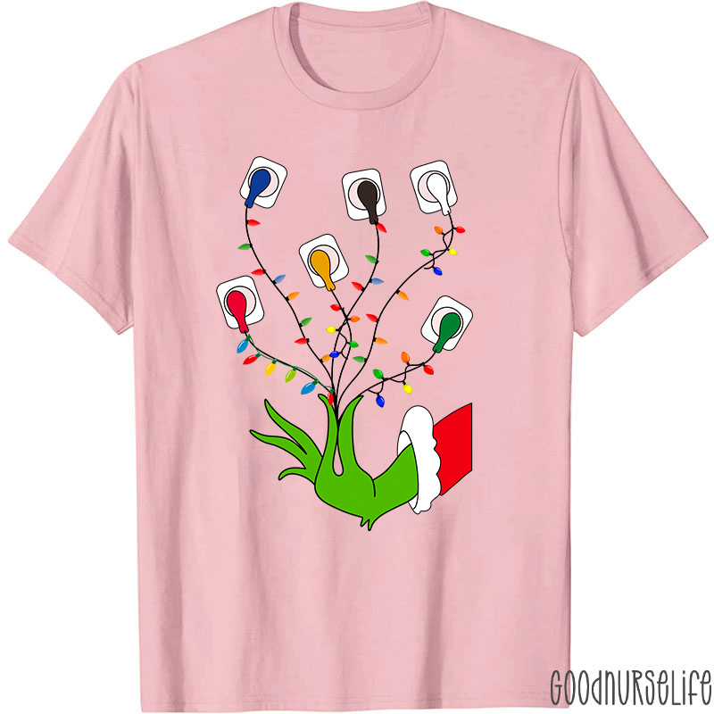 Christmas Lights EKG Nurse T-Shirt