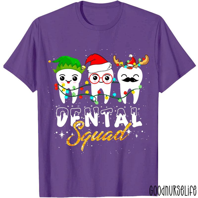 Christmas Dental Squad Cartoon Teeth Nurse T-Shirt