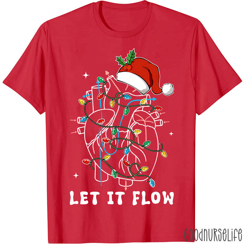 Let It Flow Christmas Light Nurse T-shirt
