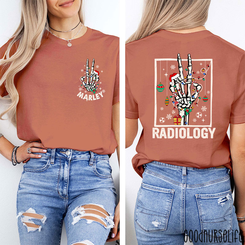 Personalized Name Radiology Nurse Two Sided T-Shirt