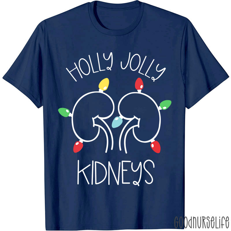 Holly Jolly Kidneys Nurse T-shirt