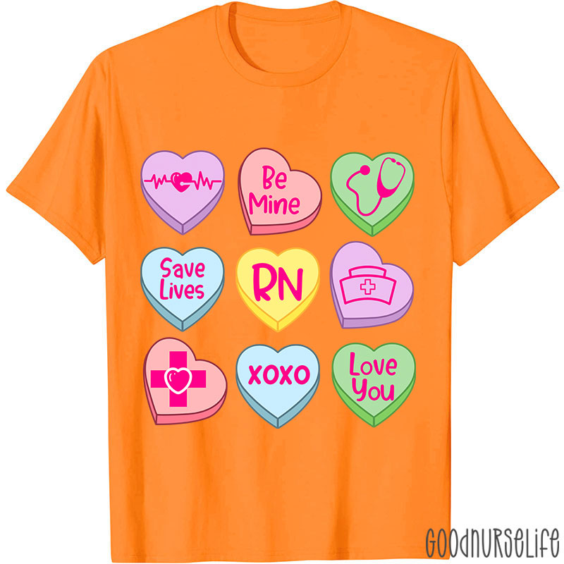 Valentine Nurse Conversation Hearts Nurse T-Shirt