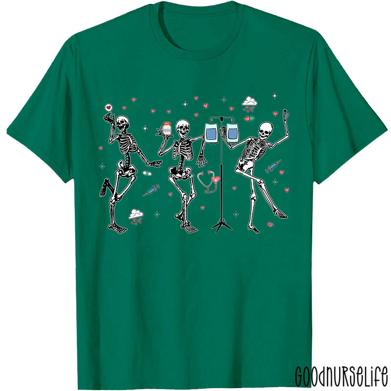 Dancing Skeleton Nurses Nurse T-Shirt