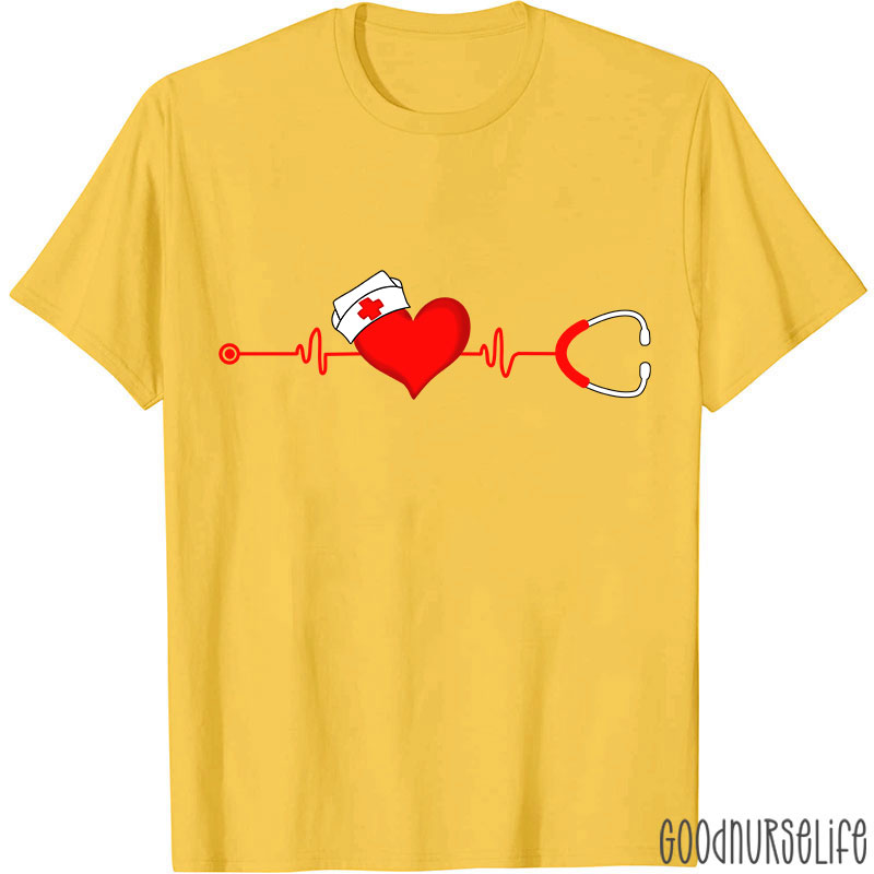 Heart Valentines Day Nurse T-Shirt