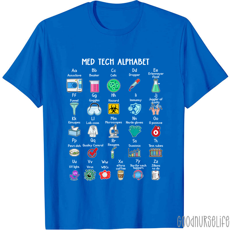 Med Tech Alphabet Nurse T-shirt