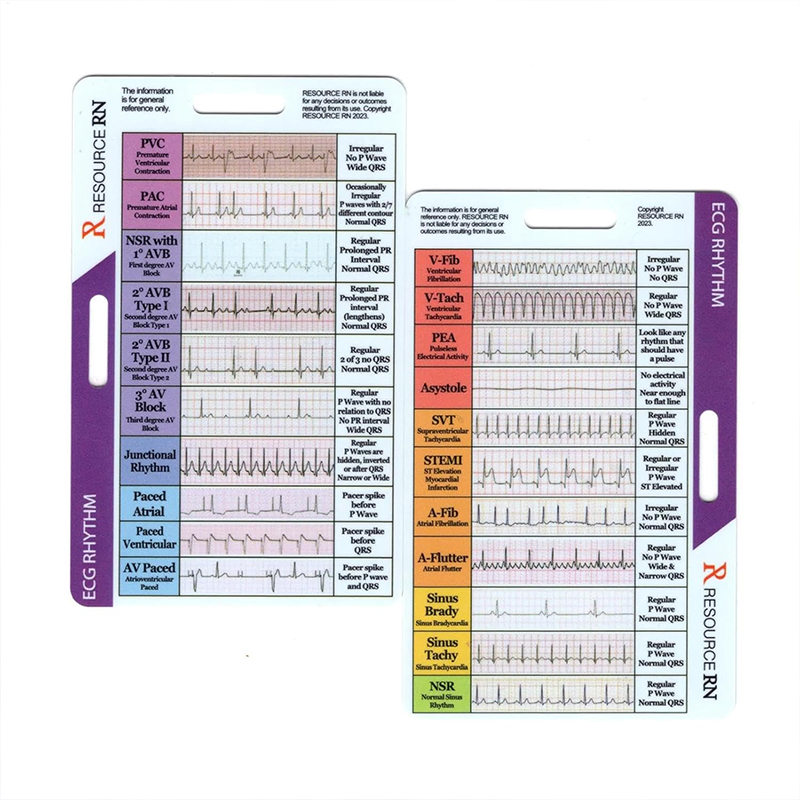 ECG EKG Rhythm Pocket Card