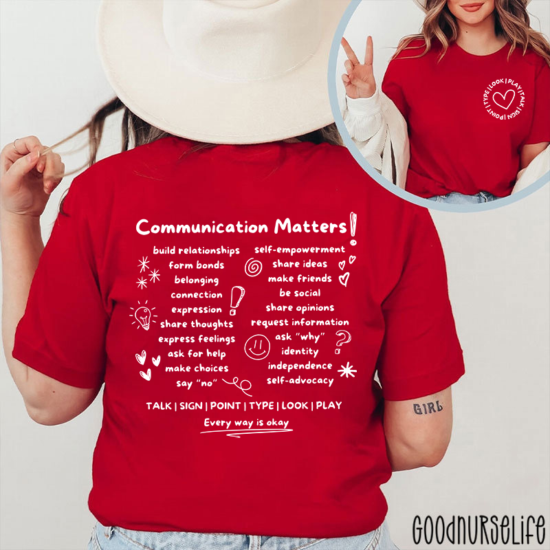 SLP Communication Matters Two Sided T-Shirt