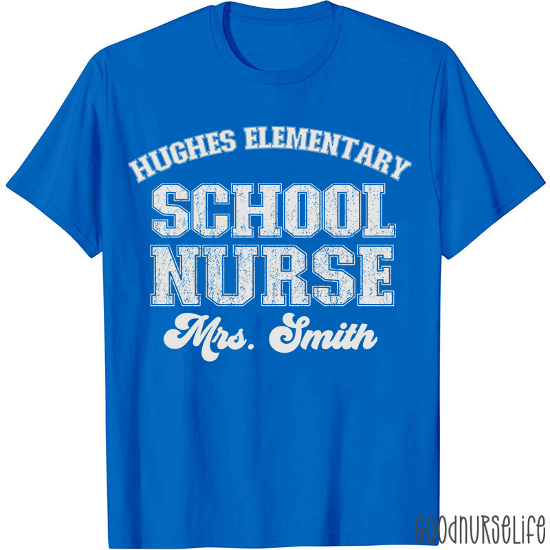 Personalized Retro Style School Nurse T-Shirt