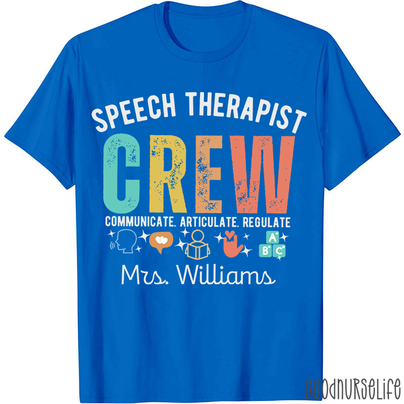 Personalized Speech Therapist Crew T-Shirt