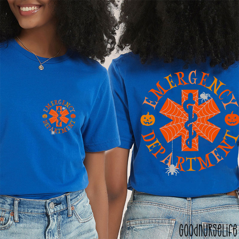 Spooky Season And Emergency Department Nurse Two Sided T-Shirt
