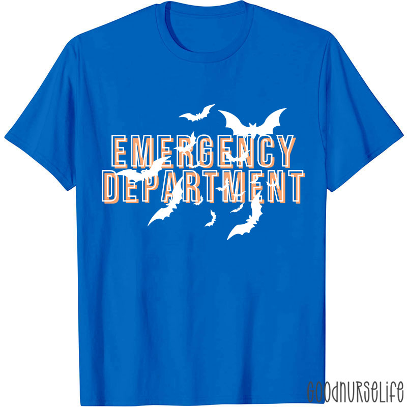 Halloween Bat Emergency Department Nurse T-Shirt