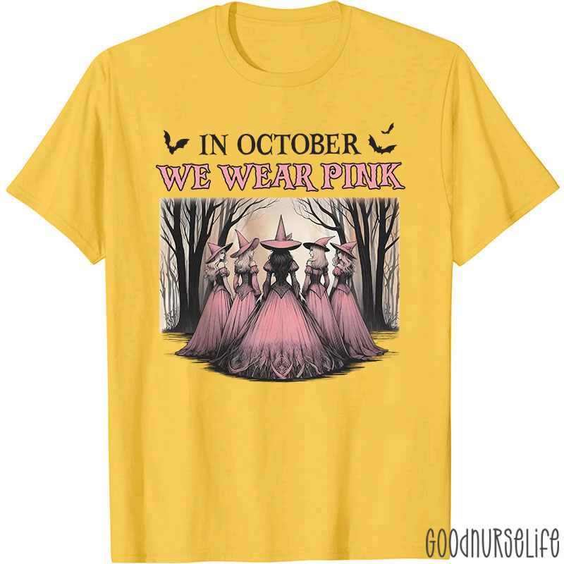 October Pink Witches Nurse T-Shirt