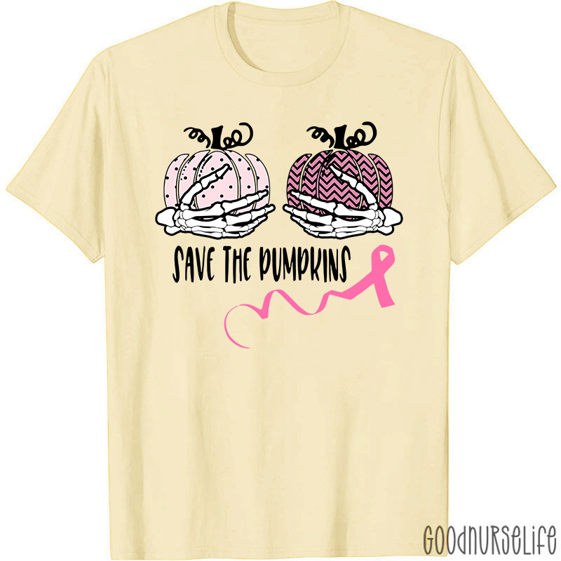 Halloween Save The Pumpkins Breast Cancer T-Shirt