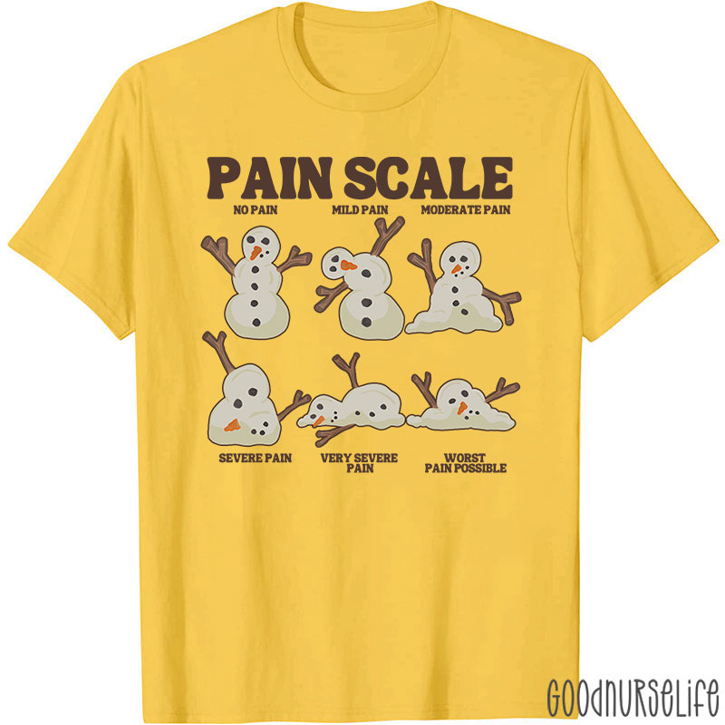 Snowman Pain Scale Festive Nurse T-Shirt