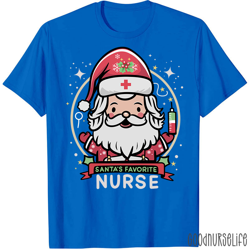 Santa's Favorite Nurse Christmas T-Shirt