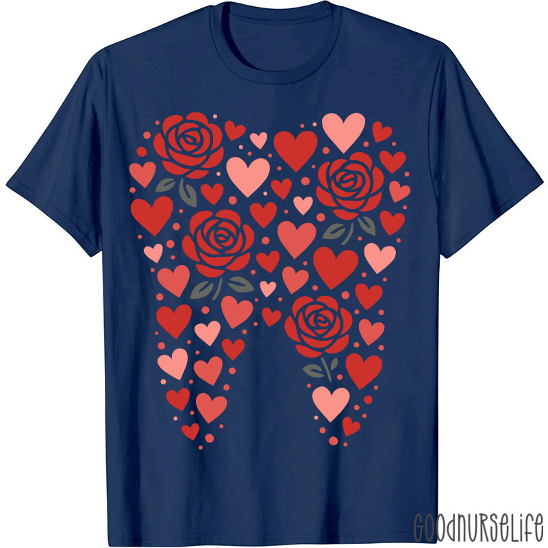 Valentine Rose Tooth Heart T-shirt
