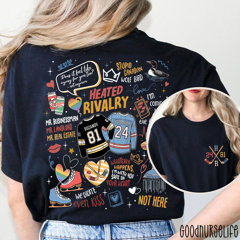 Hockey Movie Romance Two Sided T-Shirt