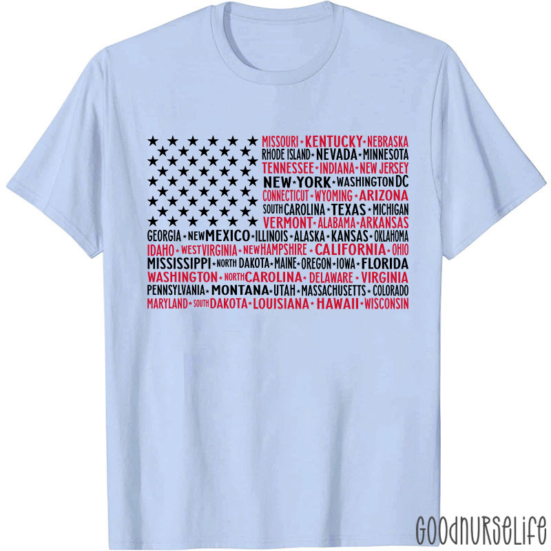 Vintage American Flag 4th Of July Nurse T-Shirt