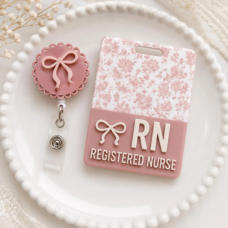 Personalized Healthcare Nurse Badge Reel And Badge Buddy Set