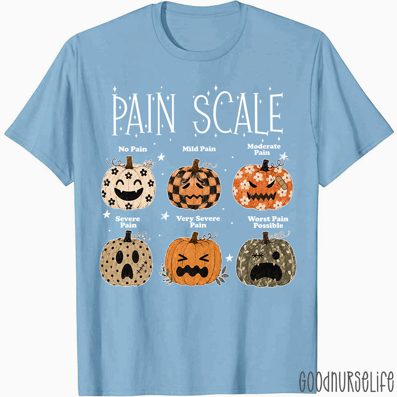 Halloween Pumpkin Pain Scale Nurse T-Shirt