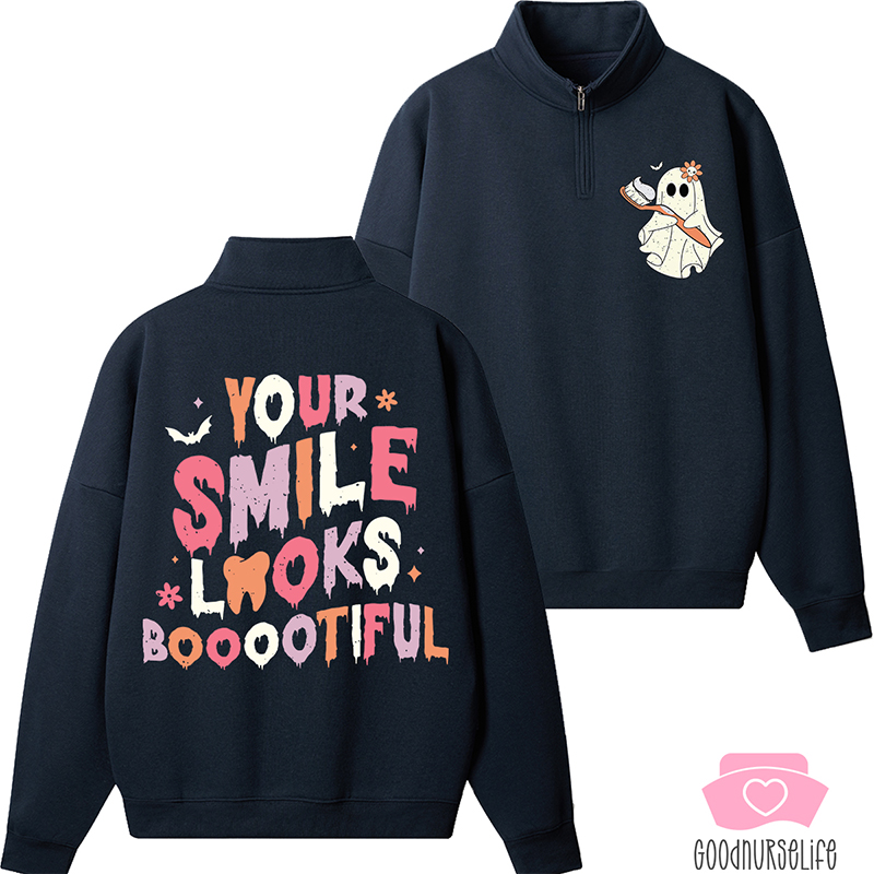 Trick Or Treat Brush Your Teeth Dentist Halloween Quarter Zip Sweatshirt