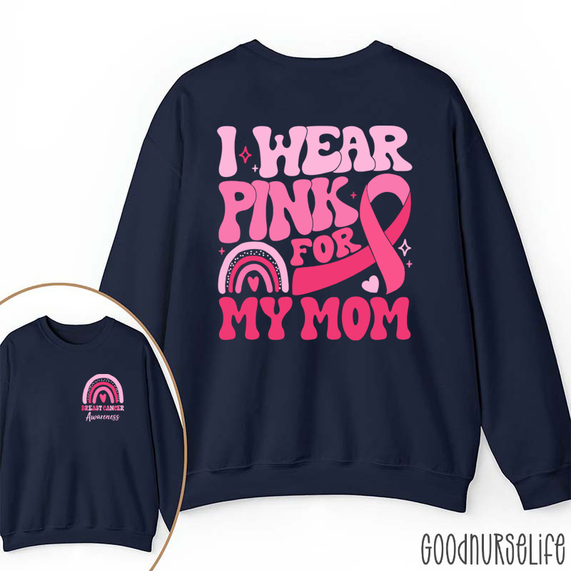 Personalized I Wear Pink Breast Cancer Awareness Nurse Two Sided Sweatshirt