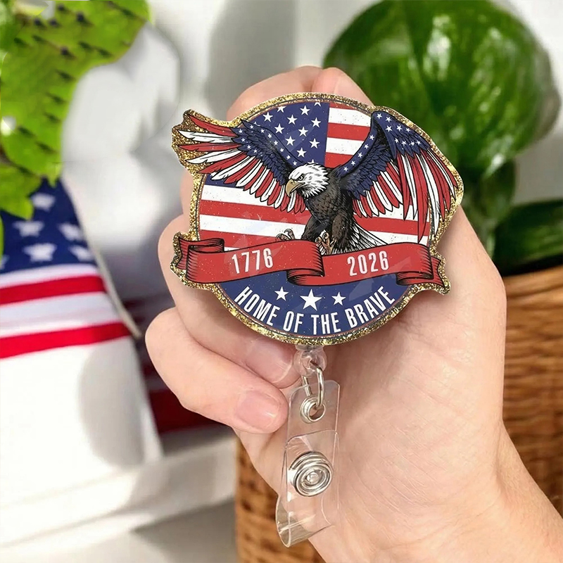 USA Patriotic Eagle Nurse Badge Reel
