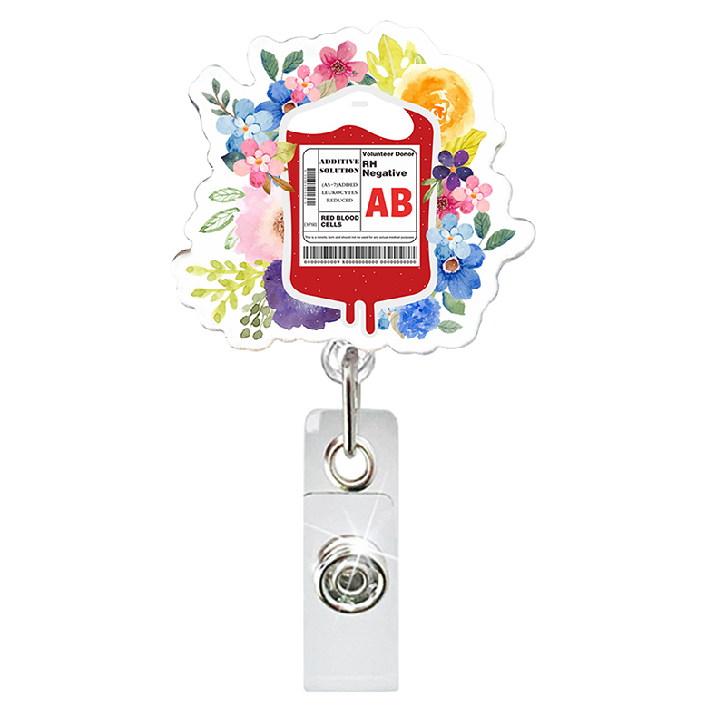 Flower Infusion Bag Nurse Badge Reel