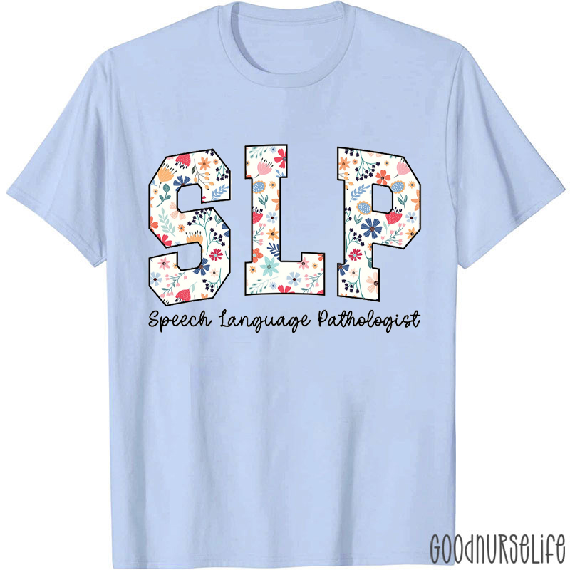 Personalized Department Floral Printed Nurse T-Shirt