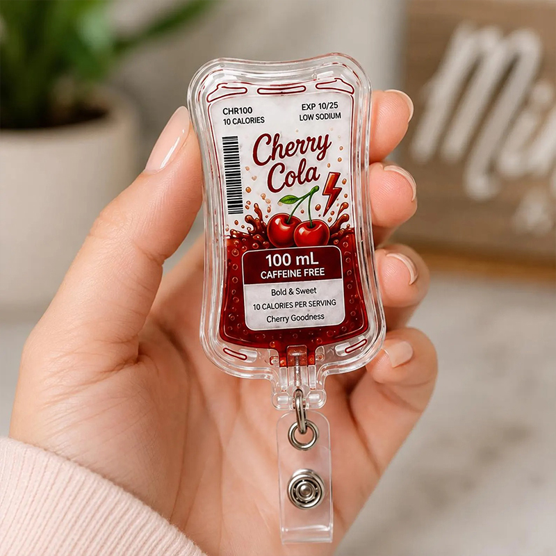 Cute Fruit Drink IV Bag Nurse Badge Reel