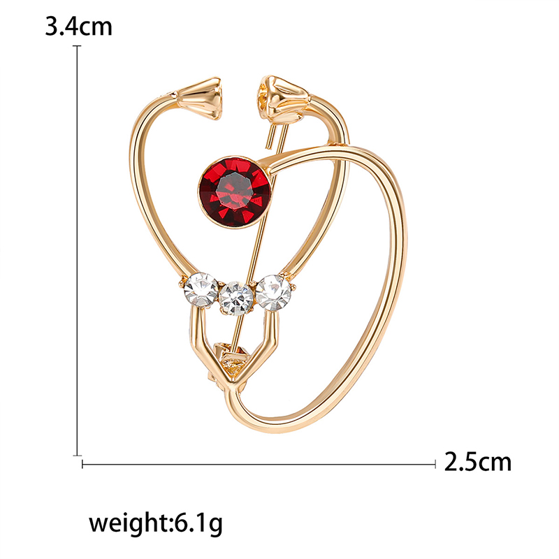 Diamond Stethoscope Nurse Pin