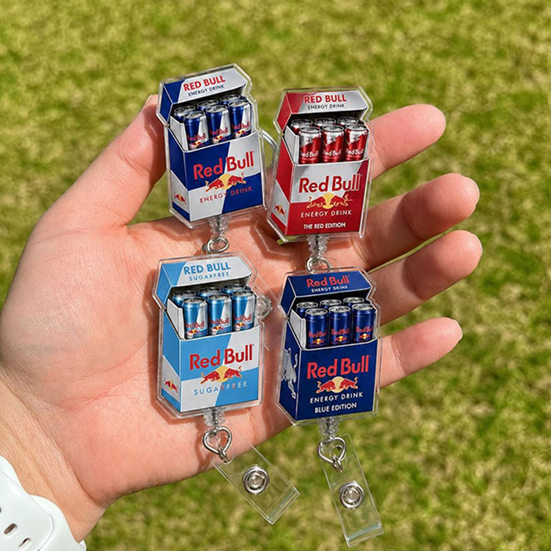 Funny Red Bull Fridge Cigs Nurse Badge Reel