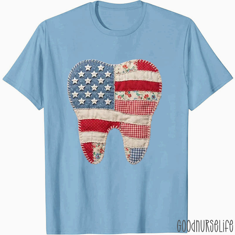 Faux Patchwork Dental T-Shirt