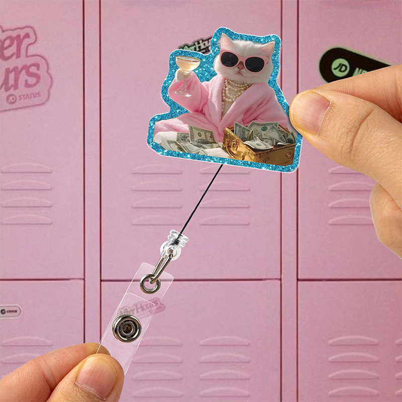 Rich Cat Meme Nurse Badge Reel